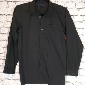 Johnnie Lane Boys Black Dress Shirt Size 14 EUC